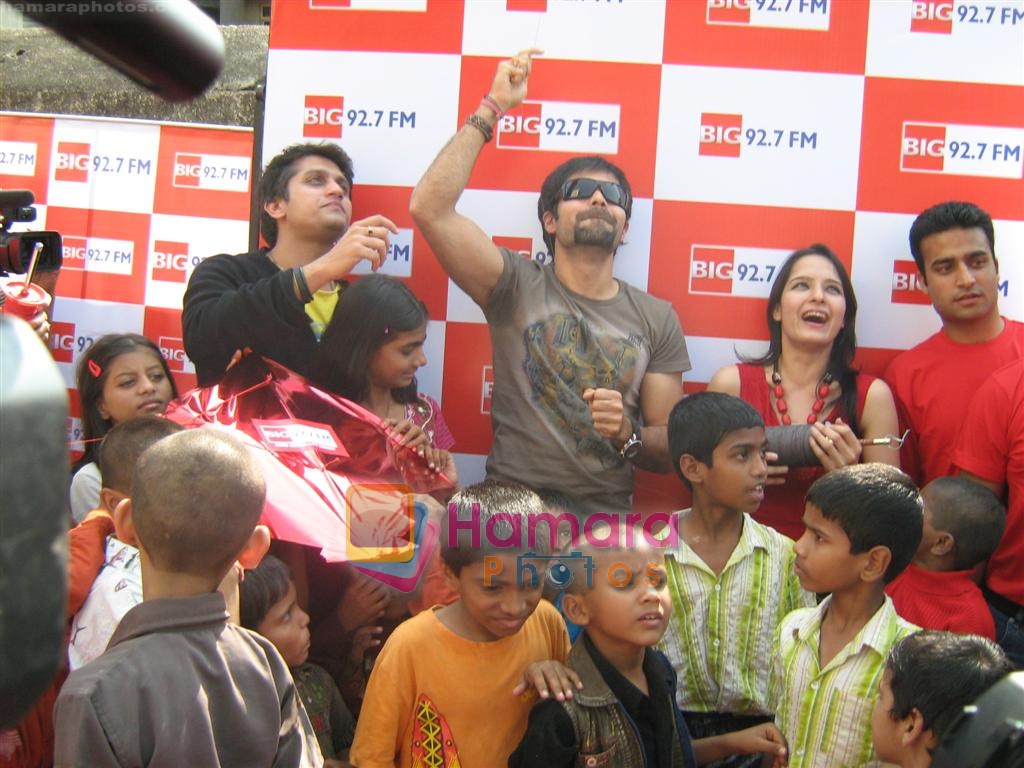 Celebrities Emraan Hashmi and Mohit Suri with RJ Archana Jani celebrating Makar Sankranti in Big 92.7 FM on 14th Jan 2009 