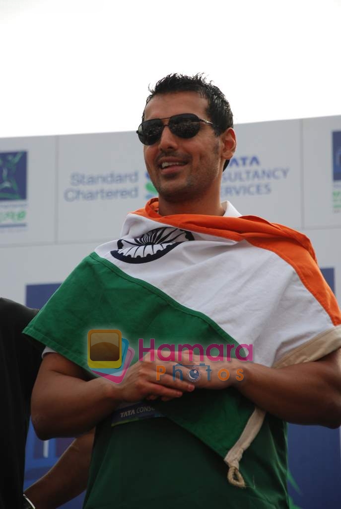 John Abraham at Mumbai Marathon 2009 on 18th Jan 2009 