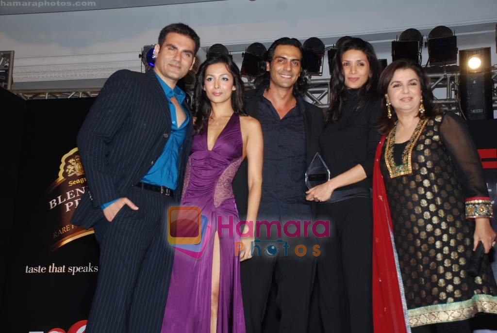 Arbaaz Khan, Malaika Arora Khan, Arjun Rampal, Mehr Jesia, Farah Khan at FHM India - Manzoni Style Icon Awards 2009 in Taj Land's End, Mumbai on 21st January 2009 