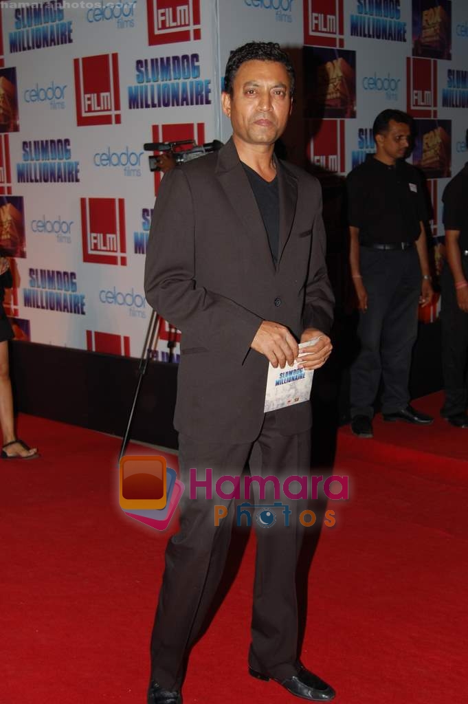 Irrfan Khan at Slumdog Millionaire premiere on 22nd Jan 2009  