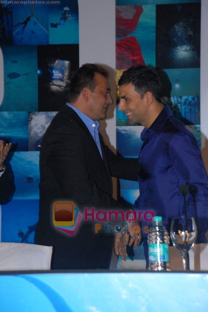 Sanjay Dutt, Akshay Kumar at the Press Conference of the film Blue in Rennaissance Hotel, Powai on 6th March 2009 