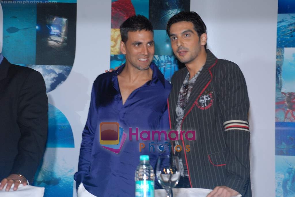 Akshay Kumar, Zayed Khan at the Press Conference of the film Blue in Rennaissance Hotel, Powai on 6th March 2009 