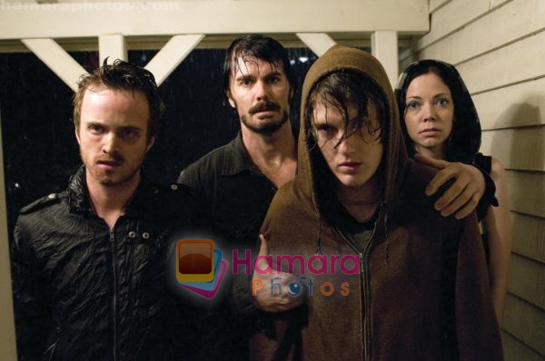 Garret Dillahunt, Aaron Paul, Riki Lindhome, Justin Spencer in still from the movie The Last House on the Left