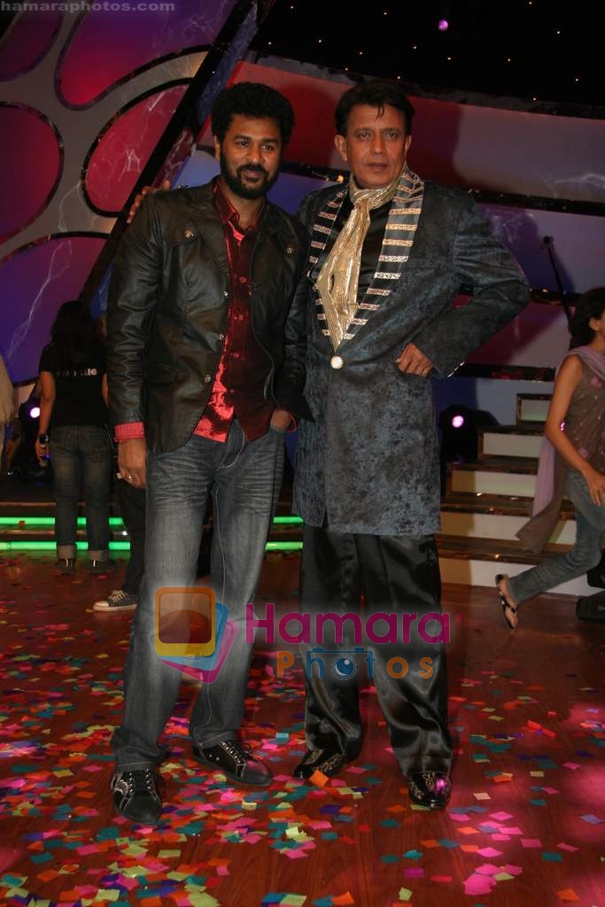 Prabhu Deva, Mithun Chakraborty on the sets of Dance India Dance in Famous Studios on 23rd March 2009 