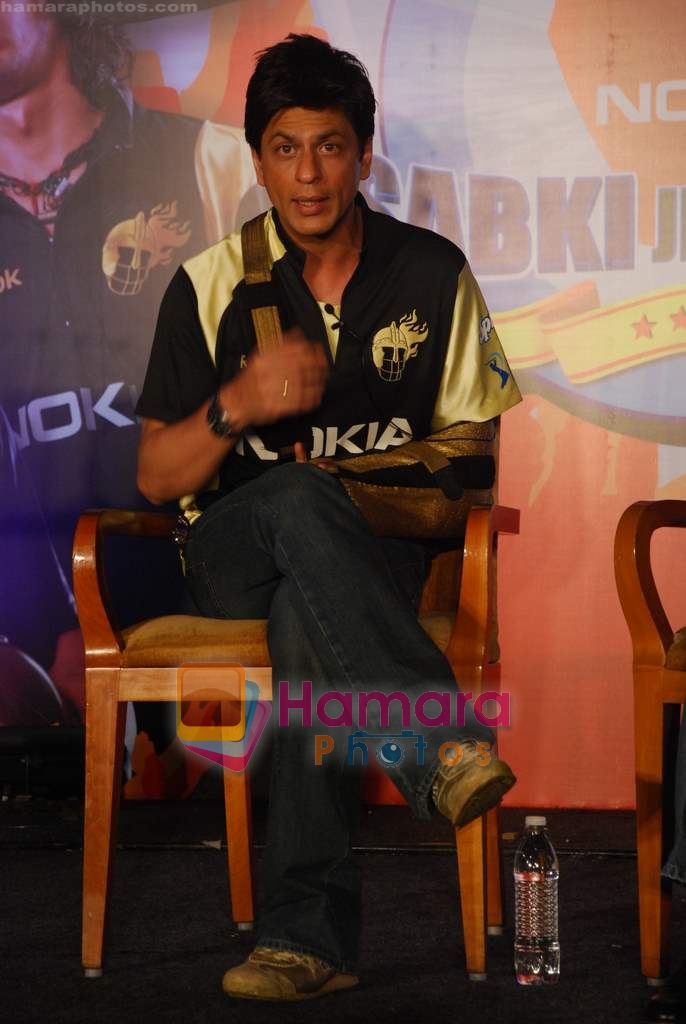 Shahrukh Khan at Nokia's tie up with Kolkata Knight Riders in Taj Land's End on 5th April 2009 