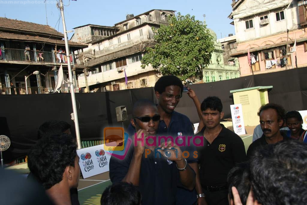 A C Green pose at opening of NBA's basketball court in Nagpada, Mumbai on 8th April 2009 