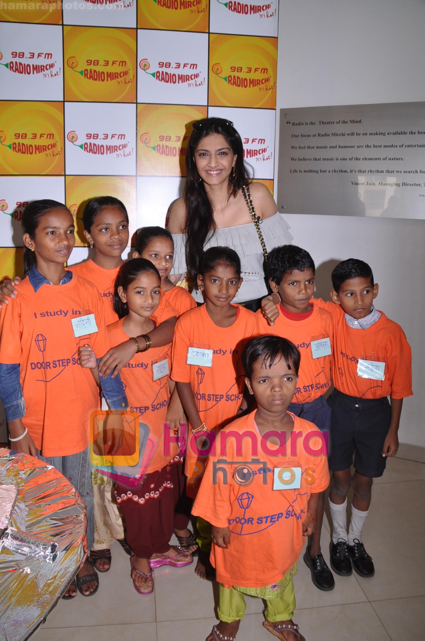 Sonam Kapoor distributes books to NGO kids in Radio Mirchi Office, Mumbai on 23rd April 2009 