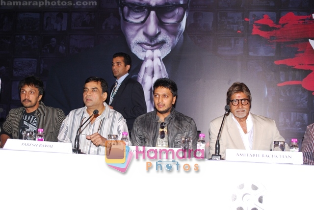 Sudeep, Paresh Rawal, Ritesh Deshmukh, Amitabh Bachchan at the press conference of film Rann in Religare Arts Gallery, New Delhi on 6th May 2009