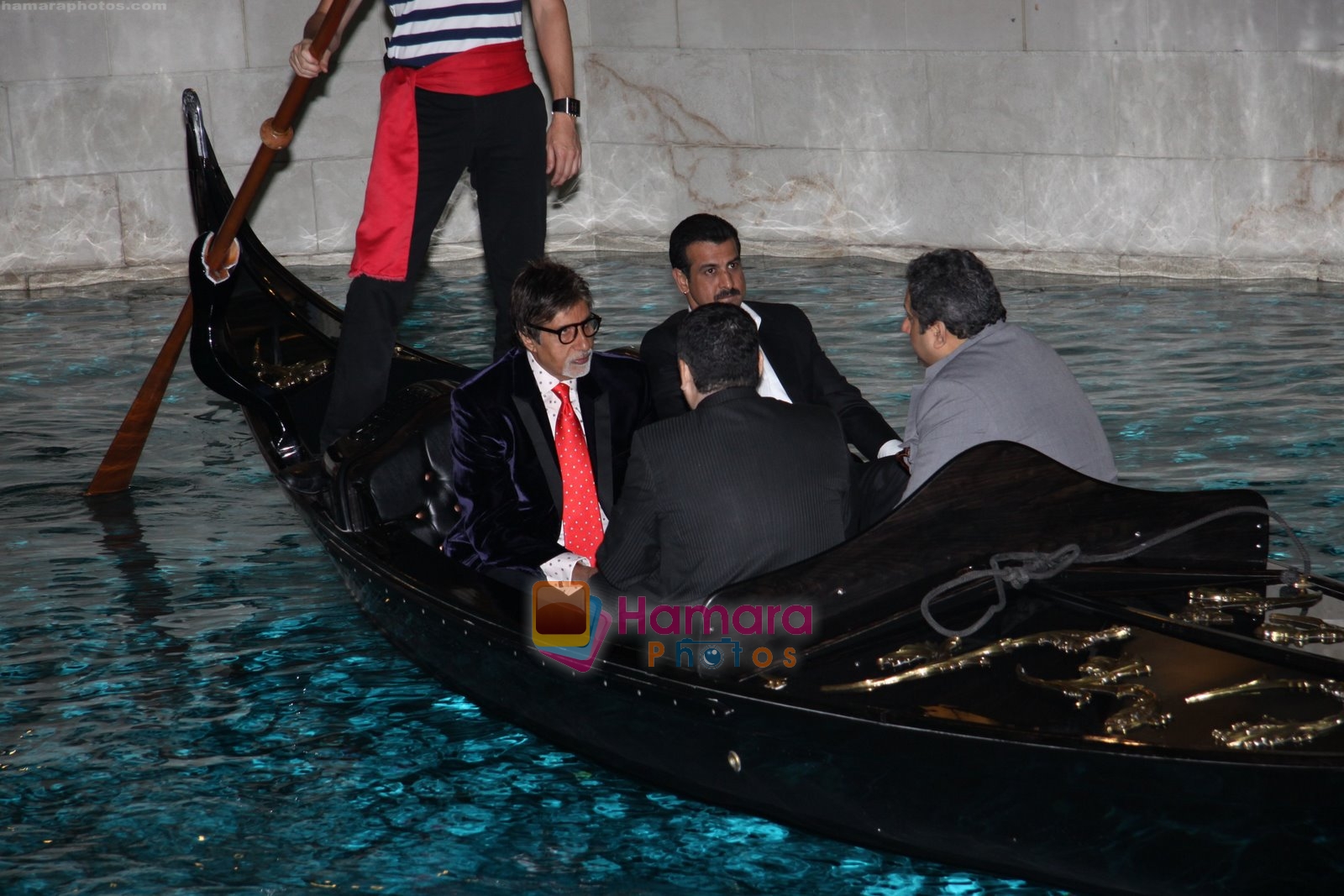 Amitabh Bachchan, Ronit Roy, IIFA Brand Ambassador rides a gandola at The Venetian Macao Resort Hotel in Macau on 8th May 2009