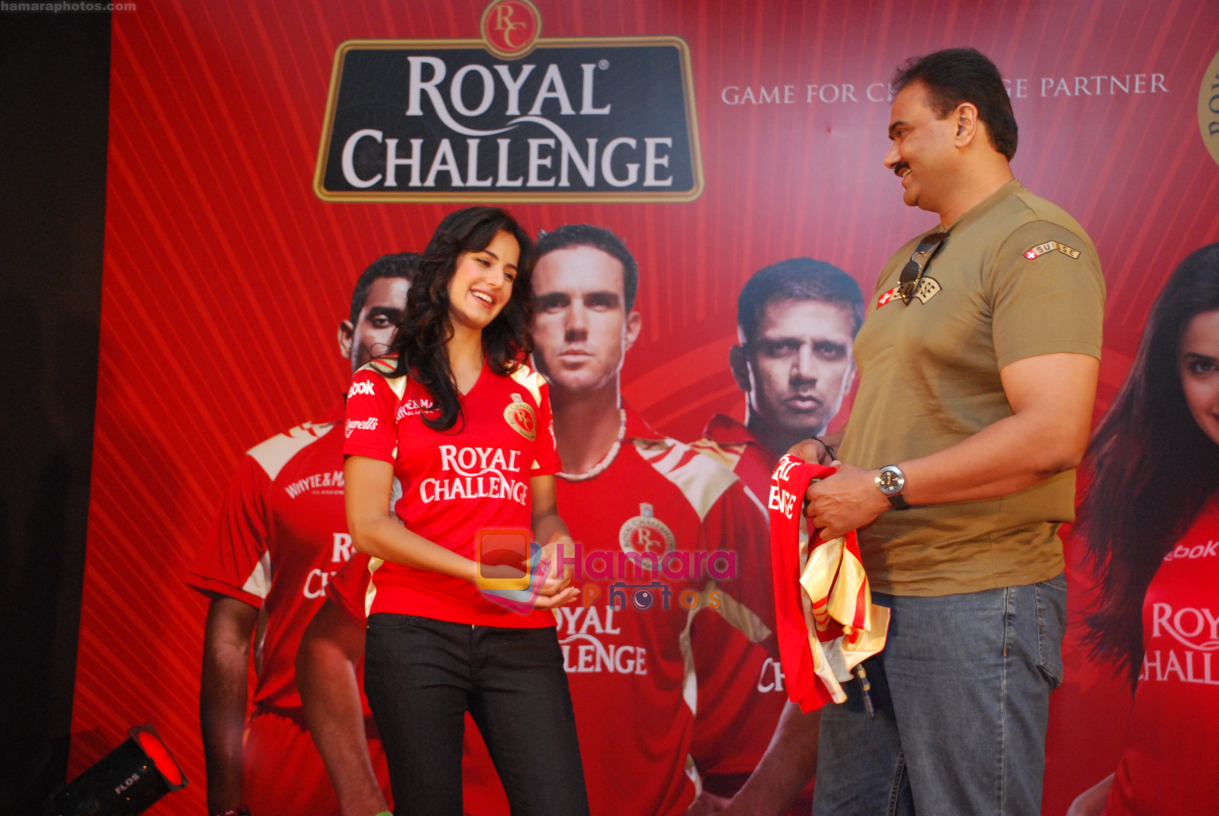 Katrina Kaif Brand Ambassador Royal Challengers with fans of the team at a promotional event in Mumbai  on Thursday 14th May 2009 