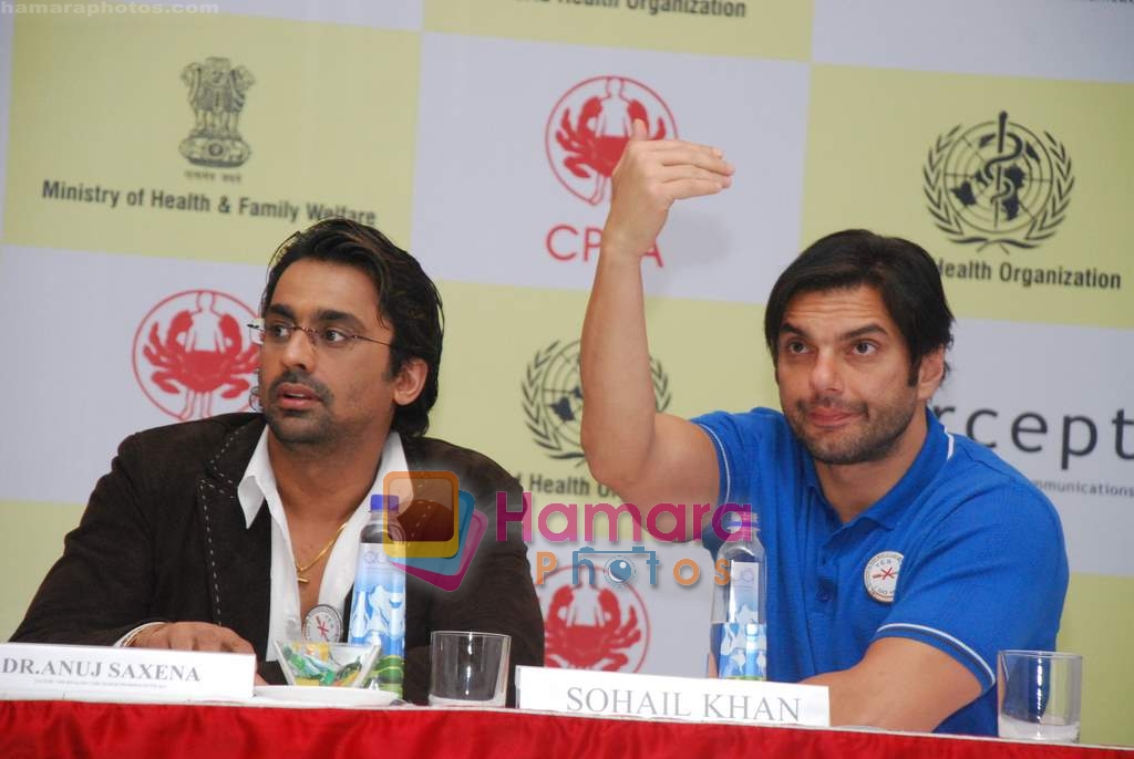 Sohail Khan, Anuj saxena at Cancer Patients Aid Association (cpaa) Bollywood cricket match press meet in Taj Land's End on 23rd May 2009 