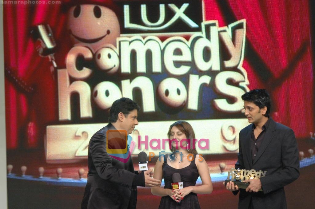 Sajid Khan, Minissha Lamba, Ritesh Deshmukh at Lux Comedy Honors 2009 on Star Gold 