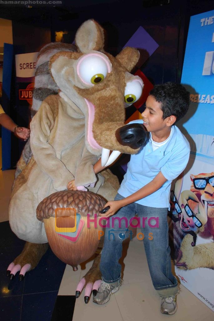 Scrat fighting with Tanay for his acor at ICE AGE 2 PREMIERE in Fame, Malad on 1st July 2009n