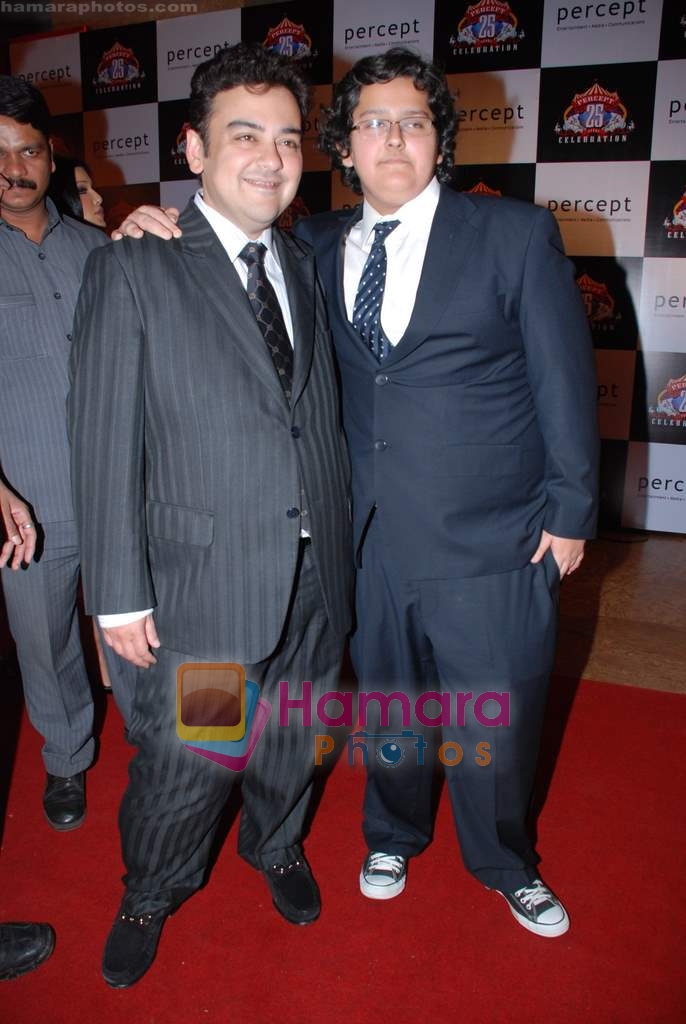 Adnan Sami with his son at Percept 25 years celebrations bash on 18th July 2009 