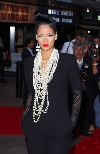Rihanna at the London Premiere of movie INGLOURIOUS BASTERDS on July 23rd, 2009 at Odeon Leicester Square 