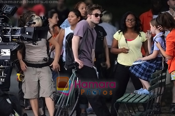Robert Pattinson at the location for movie REMEMBER ME on June 30th 2009 in Central Park, NY 