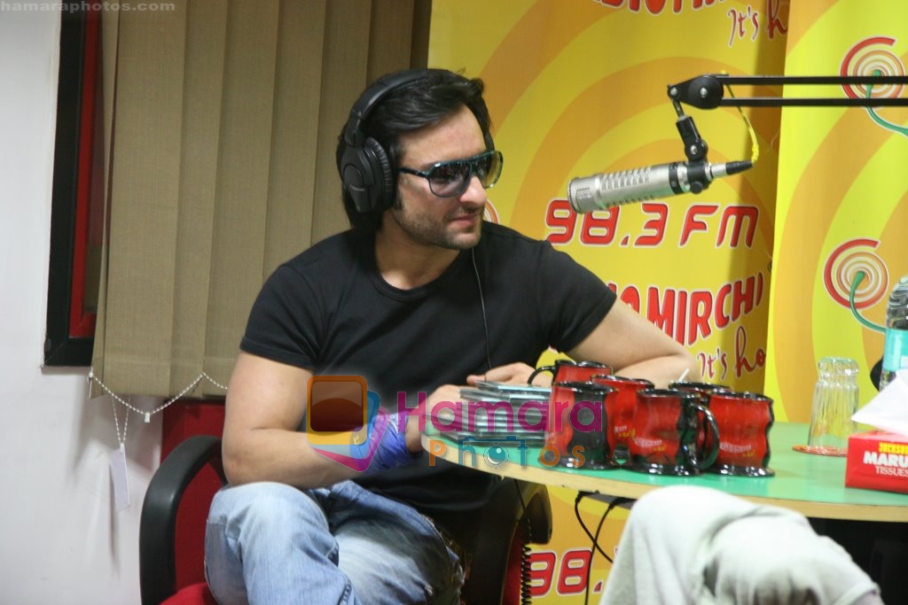 Saif Ali Khan promotes Love Aaj Kal on Radio Mirchi in Lower Parel, Mumbai on 28th July 2009