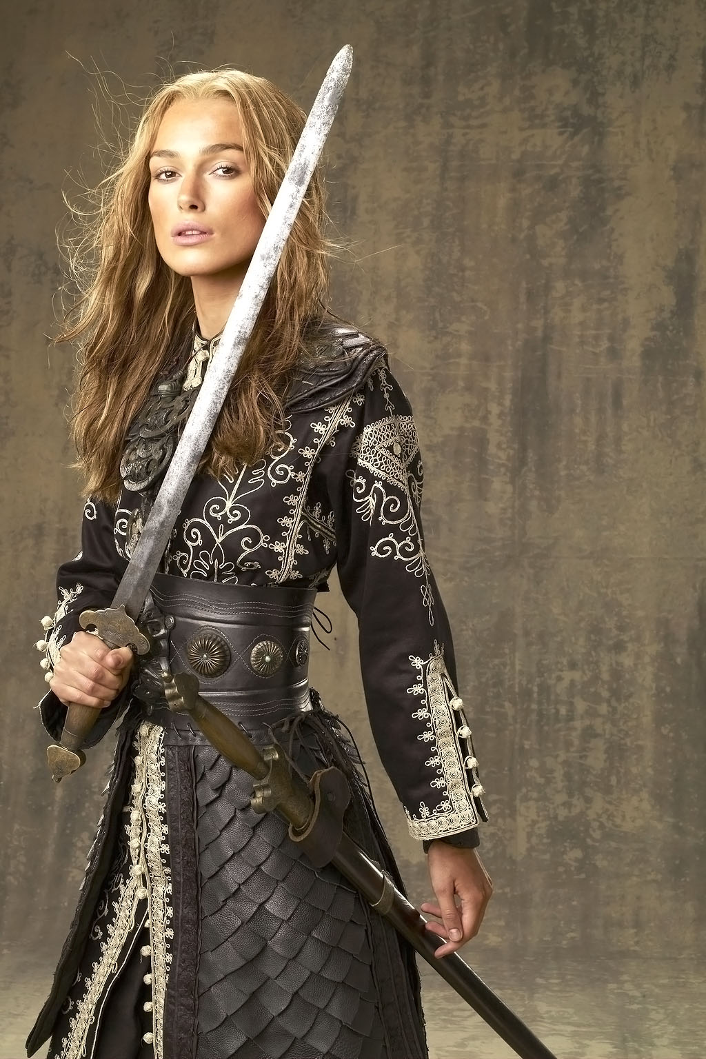 Keira Knightley posing for the promos of the movie PIRATES OF THE CARIBBEAN AT WORLDS END 