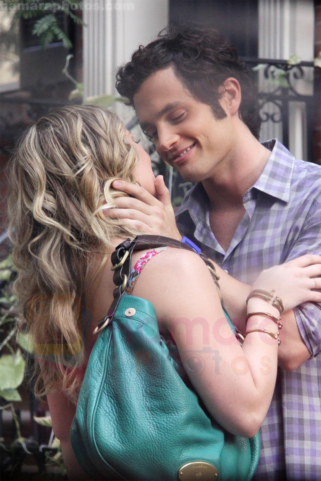 Hilary Duff and Penn Badgley On The Set Of GOSSIP GIRL in New York City on 26th August 2009 