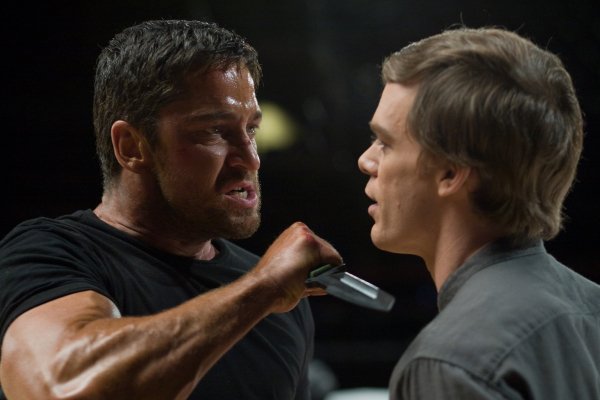 Gerard Butler, Michael C. Hall in still from the movie Gamer