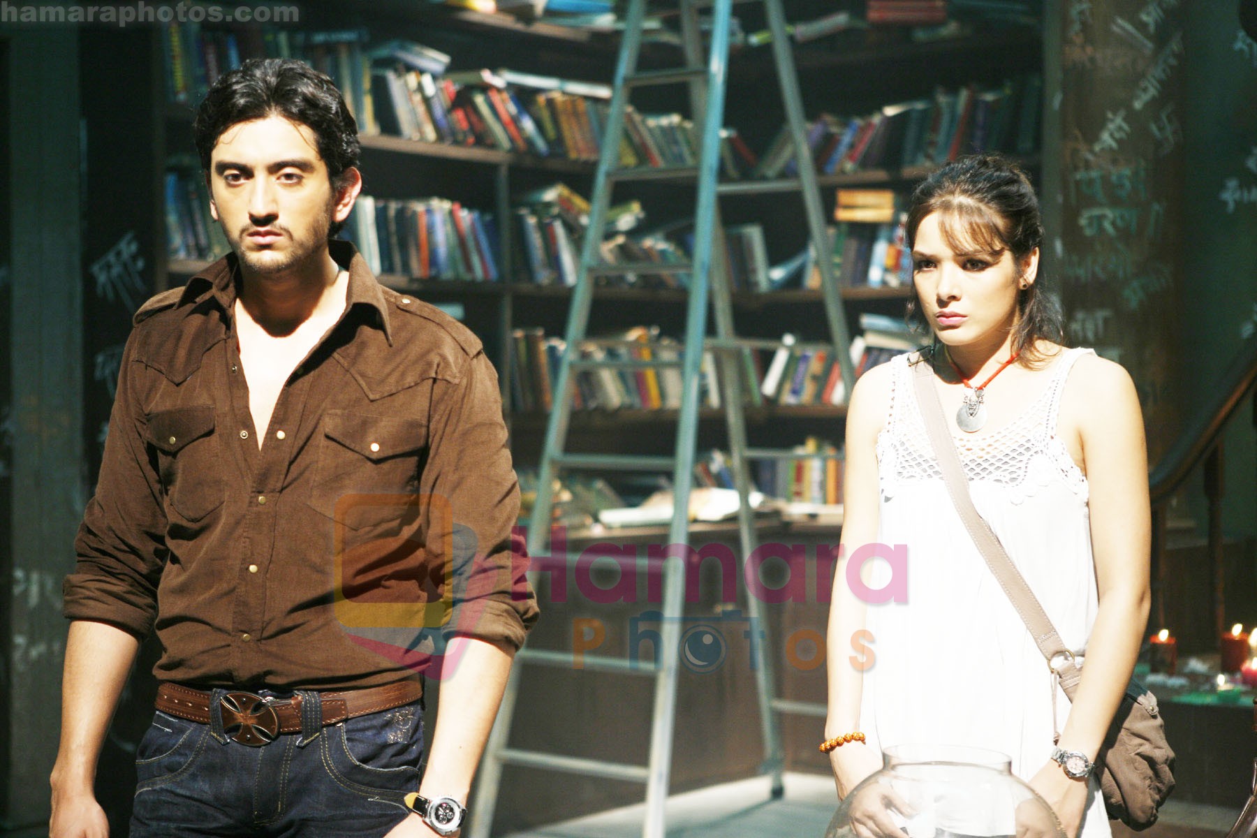 Shaad Randhava, Udita Goswami on the set of hindi film ROKKK