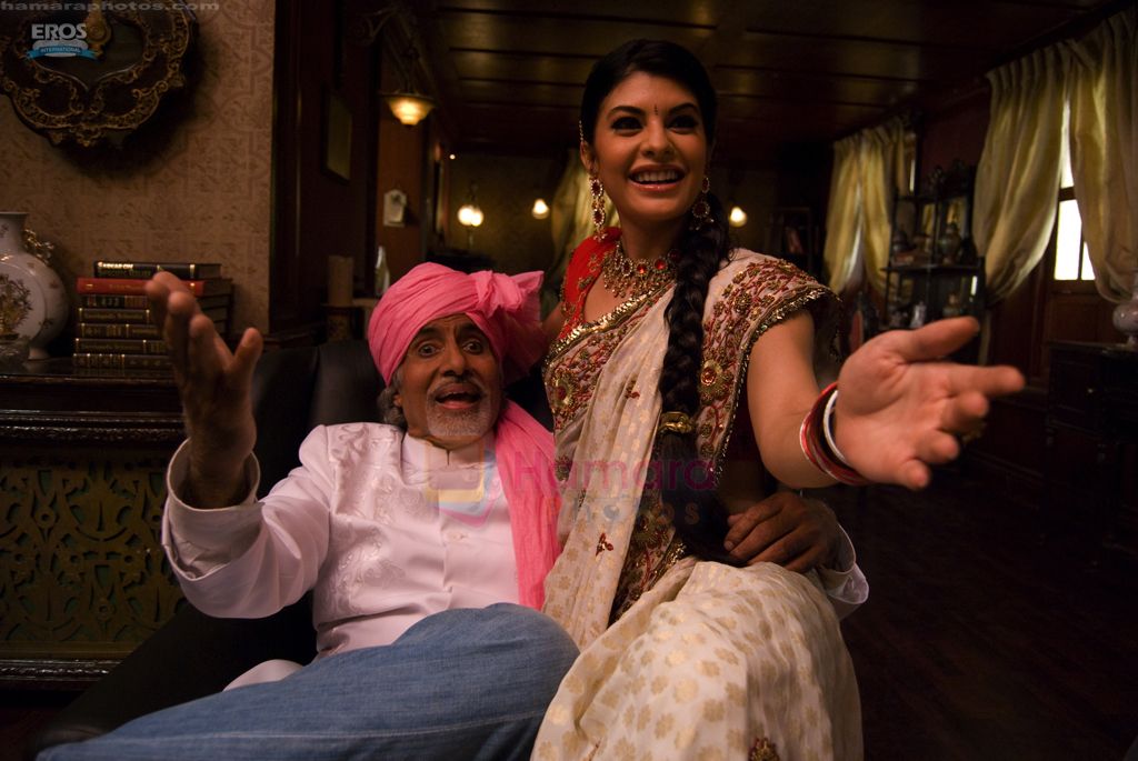 Amitabh Bachchan, Jacqueline Fernandez in the movie Aladin