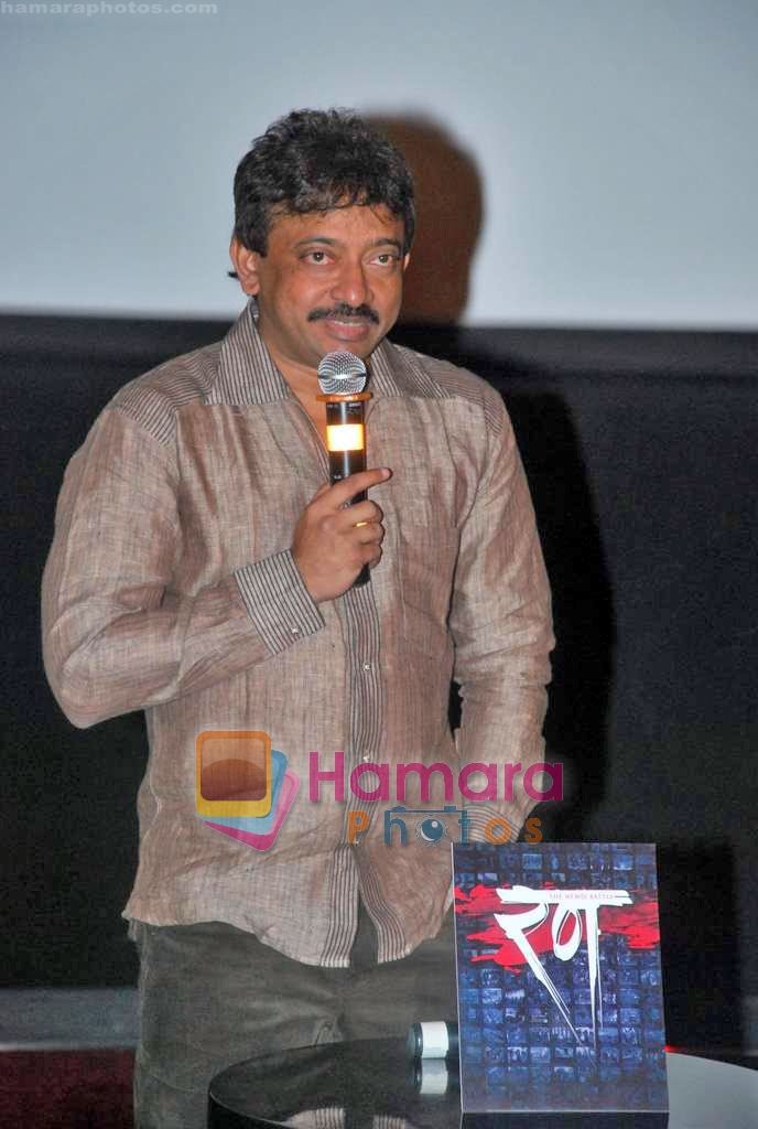 Ram Gopal Verma at Rann's first look in PVR on 10th Oct 2009 