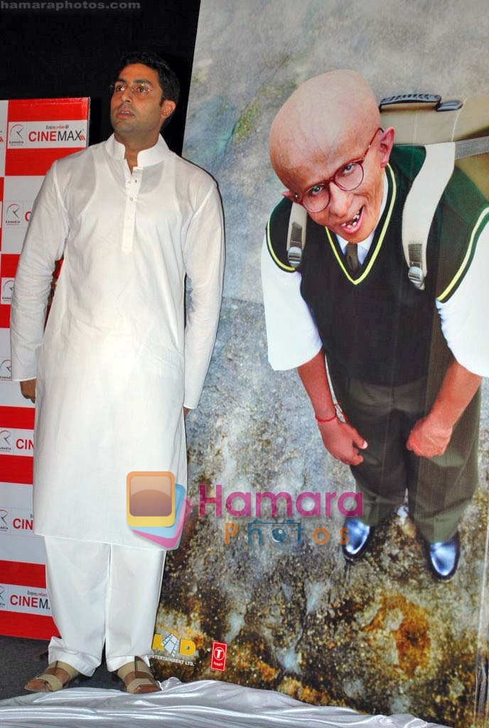 Abhishek bachchan unveiled the first look of Paa at a media conference held in mumbai on 4th Nov 2009 