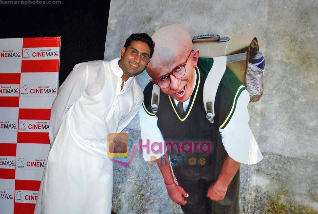 Abhishek bachchan unveiled the first look of Paa at a media conference held in mumbai on 4th Nov 2009 