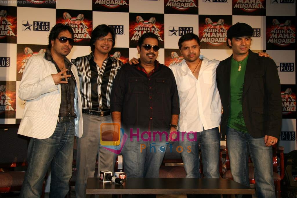 Himesh Reshammiya, Mika Singh, Shaan, Shankar Mahadevan at Music Ka Maha Muqabla show launch in Hyatt Regency on 19th  Nov 2009 