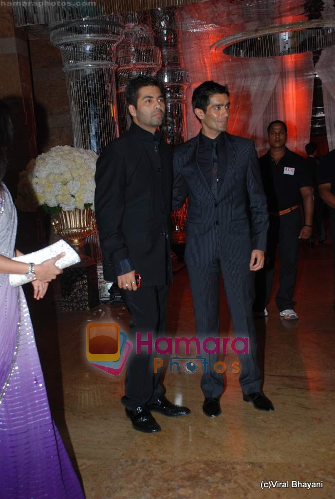 Karan Johar, Manish Malhotra at Shilpa Shetty and Raj Kundra's wedding reception in Mumbai on 24th Nov 2009 