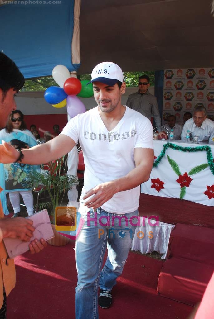 John Abraham attends Sports day for spcial children in Jamnabai Narsee school on 24th Dec 2009 