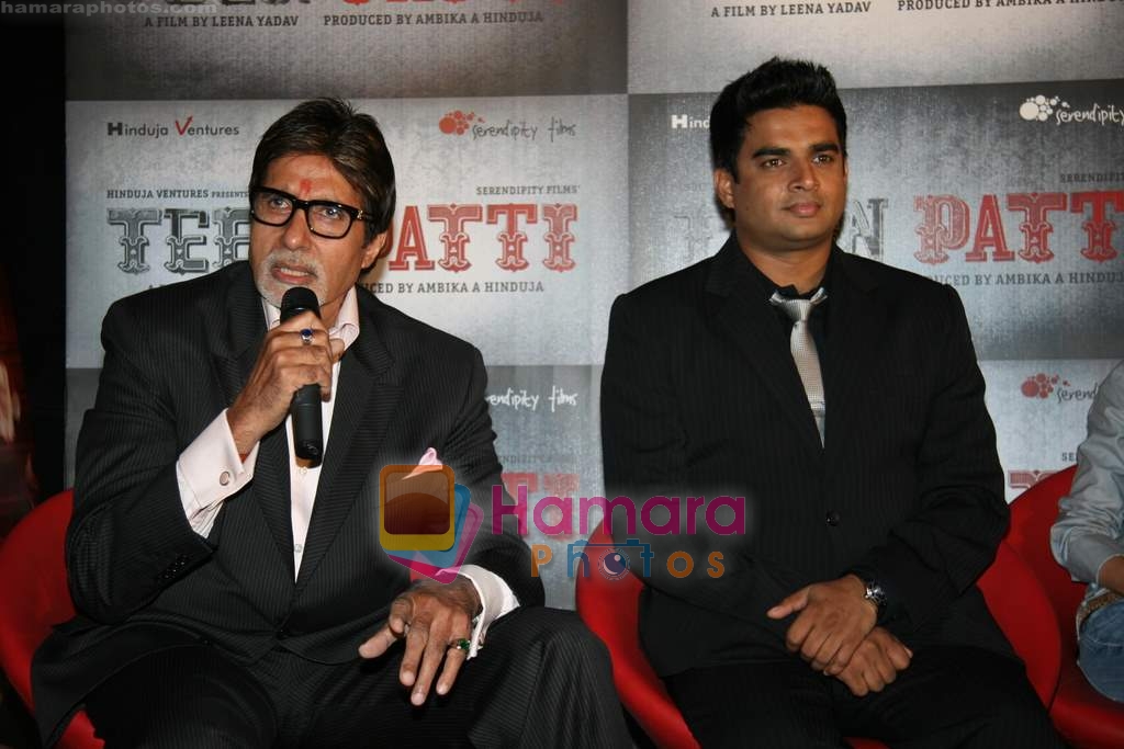Amitabh Bachchan, R Madhavan at Teen Patti press meet in Cinemax on 14th Jan 2010 