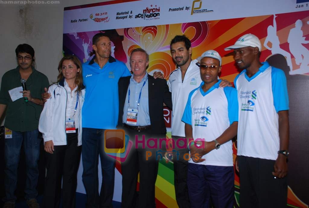 John Abraham promotes Mumbai Marathon in WTC on 15th Jan 2010 