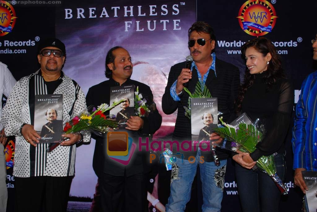 Yuvika Chaudhary, Jackie Shroff at Pandit Ronu Majumdar's Album Launch in Mumbai on 28th Jan 2010 