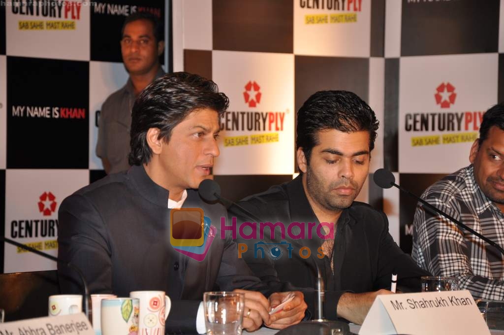 Shahrukh Khan, Karan Johar ties up with Century plywood for film My Name is Khan in JW Marriott on 28th Jan 2010 