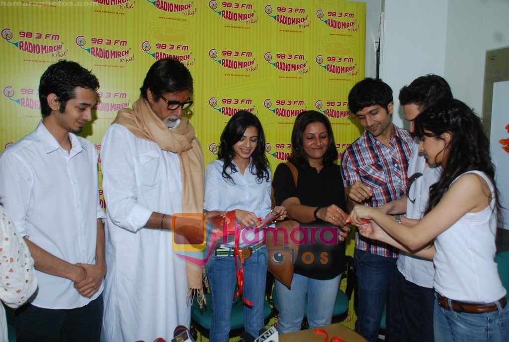 Amitabh Bachchan, Shraddha Kapoor at the Launch of Teen Patti Music album in Radio Mirchi, Mumbai on 30th Jan 2010 