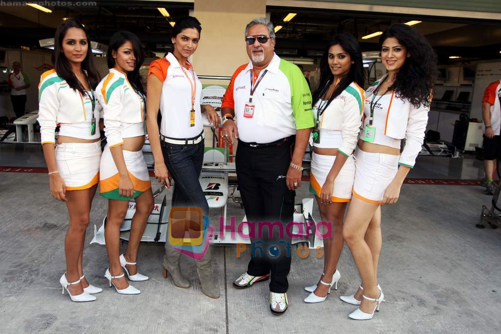 Deepika Padukone with desi F1 girls on 2nd Feb 2010 