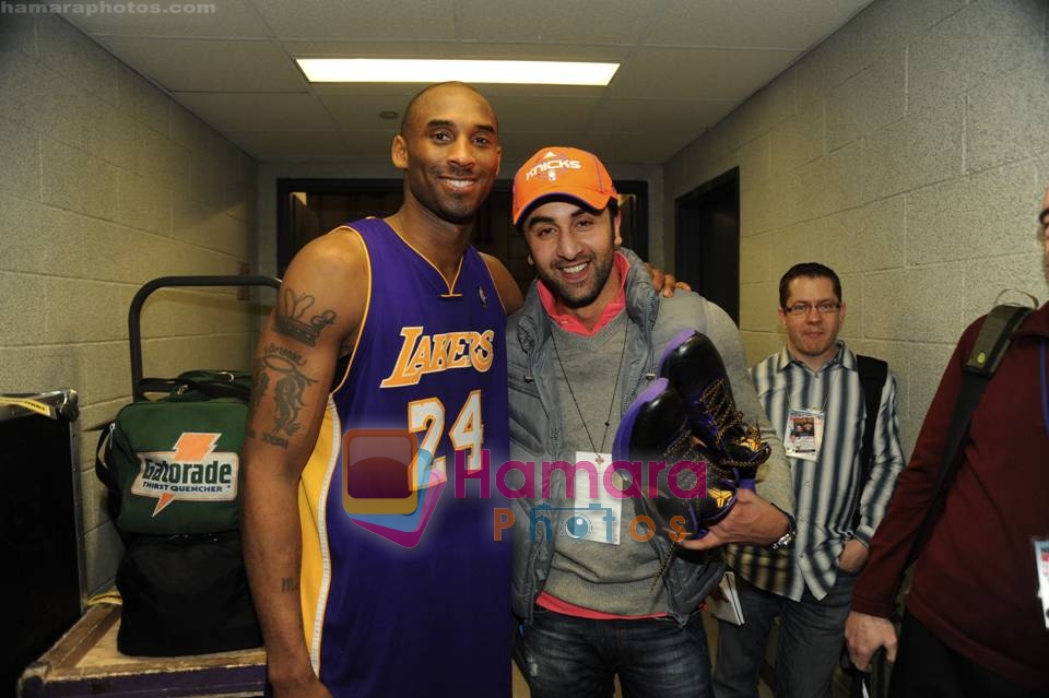 Ranbir Kapoor in New York visiting his athlete friends from the NBA on 22nd Jan 2010