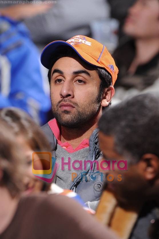 Ranbir Kapoor in New York visiting his athlete friends from the NBA on 22nd Jan 2010 