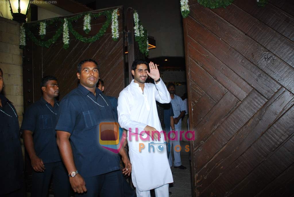 Abhishek Bachchan on the occasion of his birthday snapped outside his home in Juhu on 5th Feb 2010 