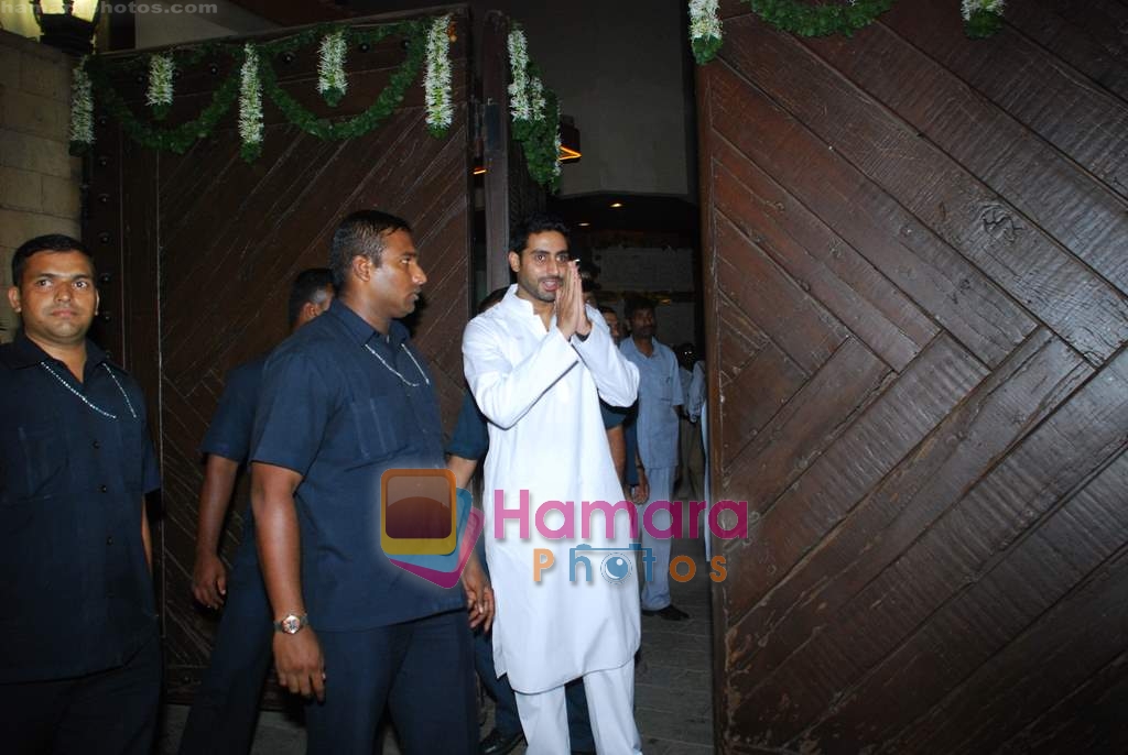 Abhishek Bachchan on the occasion of his birthday snapped outside his home in Juhu on 5th Feb 2010 