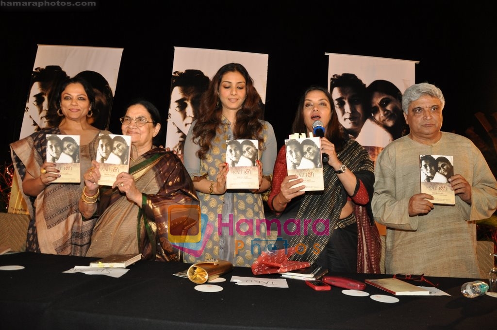 Tanvi Azmi, Tabu, Shabana Azmi, Javed Akhtar at Kaifi Azmi Book Launch in Andheri, Mumbai on 10th Feb 2010 