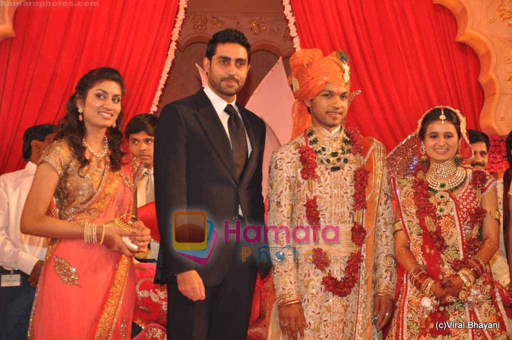 Abhishek Bachchan at Saurabh Dhoot and Radhika Singal's wedding in Turf Club on 16th Feb 2010 