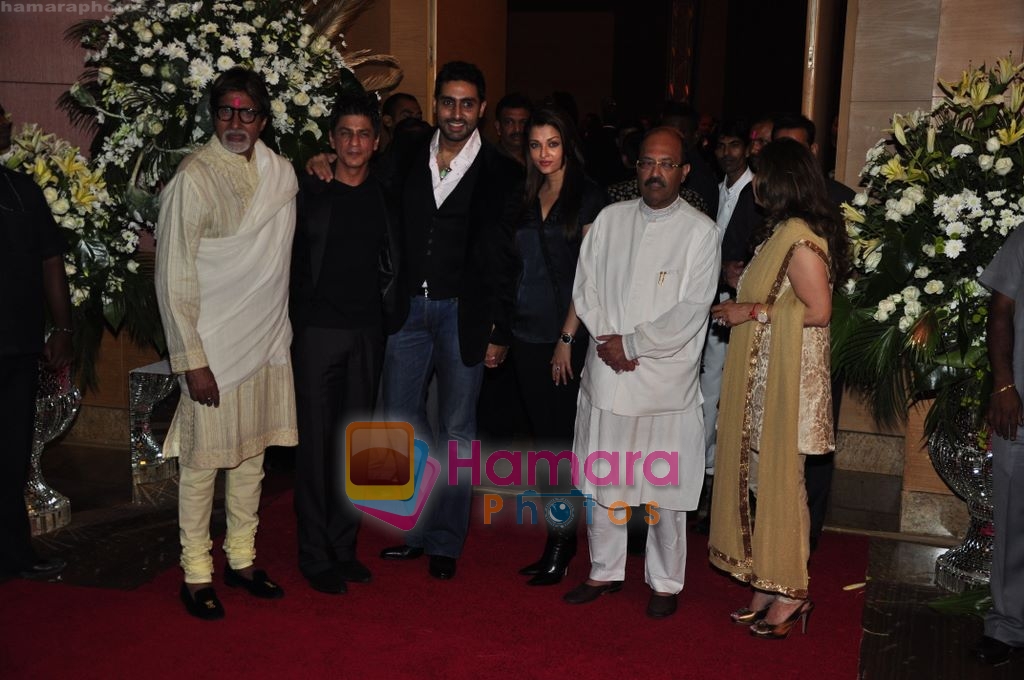 Amitabh Bachchan, Abhishek Bachchan, Aishwarya Rai, Amar Singh, Anil Ambani, Tina Ambani, Shahrukh Khan at Anil Ambani's Big Pictures Success Bash in Grand Hyatt, Mumbai on 28th Feb 2010 