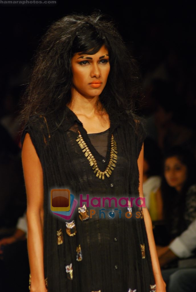 Model walks the ramp for Rimzim Dadu's The Village Collection Show at LIFW 2010 Day 4 in Grand Hyatt, Mumbai on 8th March 2010 