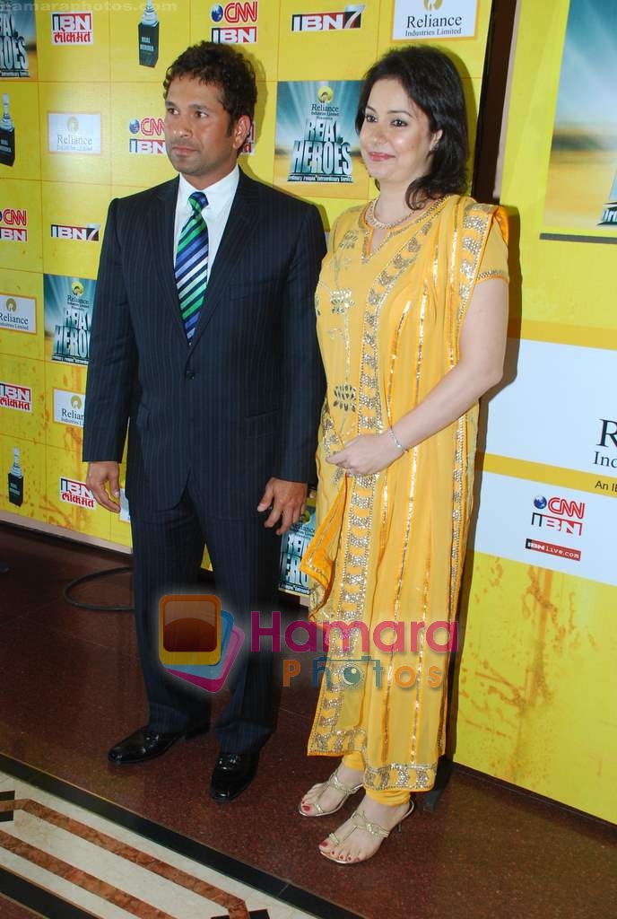 Sachin and Anjali Tendulkar at CNN IBN heroes event in Trident, Mumbai on 10th March 2010 