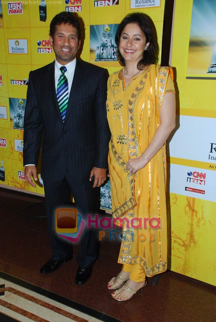 Sachin and Anjali Tendulkar at CNN IBN heroes event in Trident, Mumbai on 10th March 2010 
