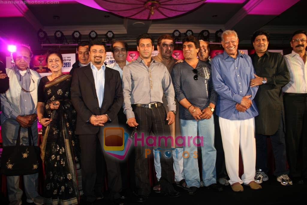Mithun Chakraborty, Salman Khan, Aruna Irani, Dara Singh, Kiran Kumar, Suresh Oberoi at the Launch of STAR CINTAA Superstars Ka Jalwa in Mumbai on 15th March 2010 