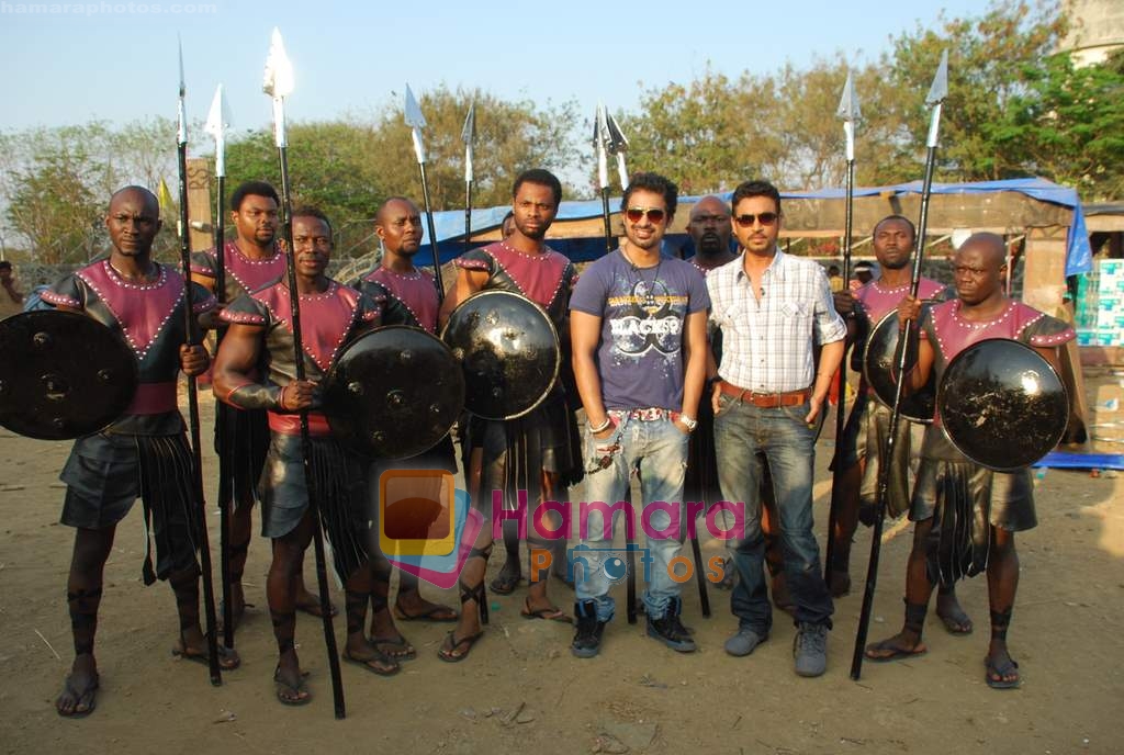 Irrfan Khan, Rannvijay Singh of the sets of MTV Roadies in Andheri on 23rd March 2010 